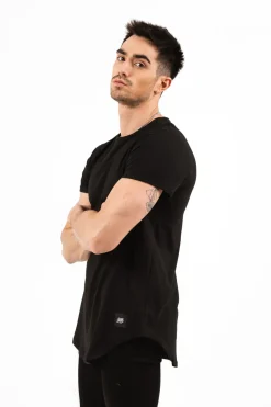 T-Shirt Bas Arrondi Noir