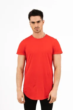 T-Shirt Bas Arrondi Rouge