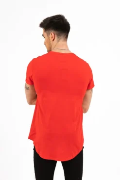 T-Shirt Bas Arrondi Rouge
