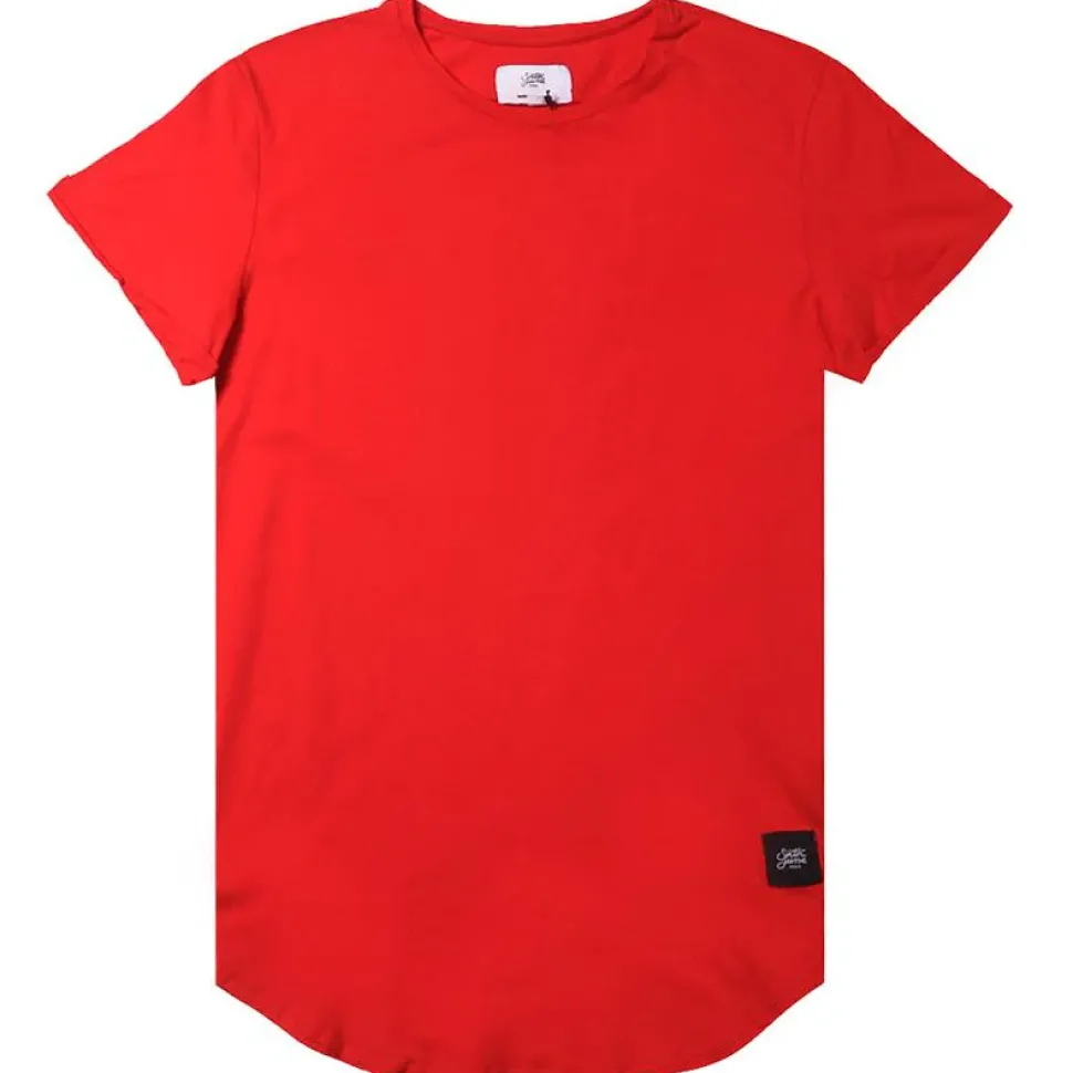 T-Shirt Bas Arrondi Rouge