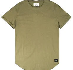 T-Shirt Bas Arrondi Vert Kaki