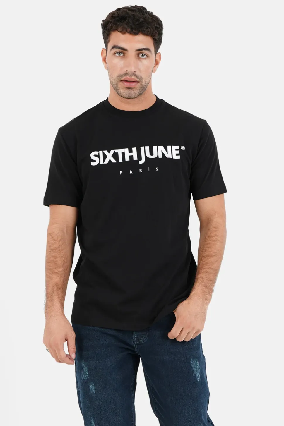 T-Shirt Broderie Logo Paris Noir