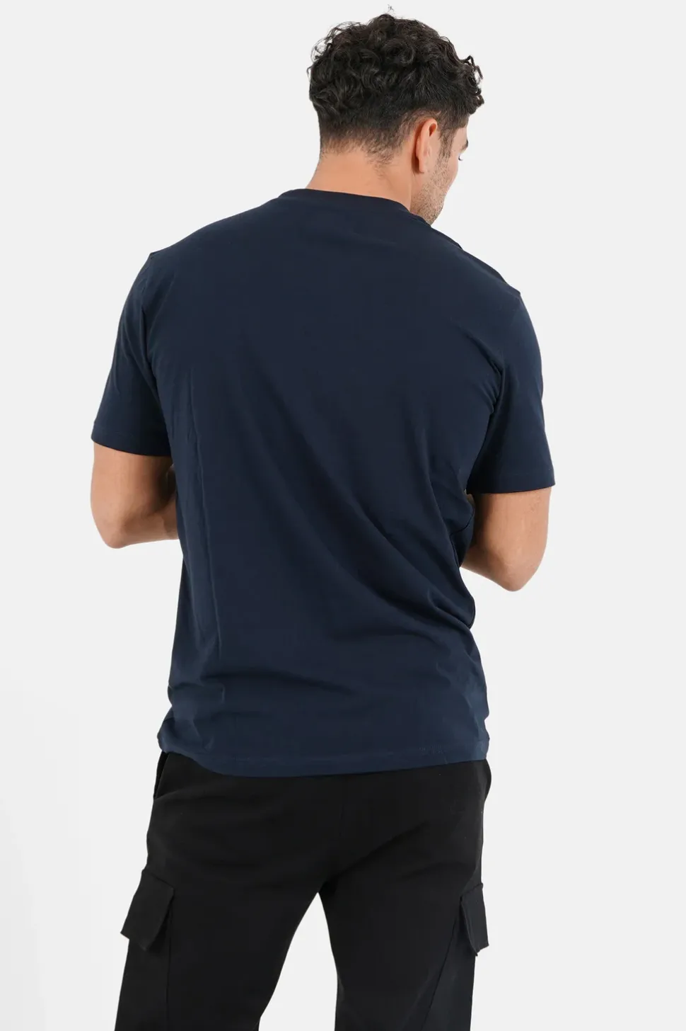 T-Shirt Broderie Logo Paris Bleu Fonce