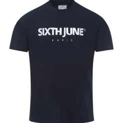 T-Shirt Broderie Logo Paris Bleu Fonce