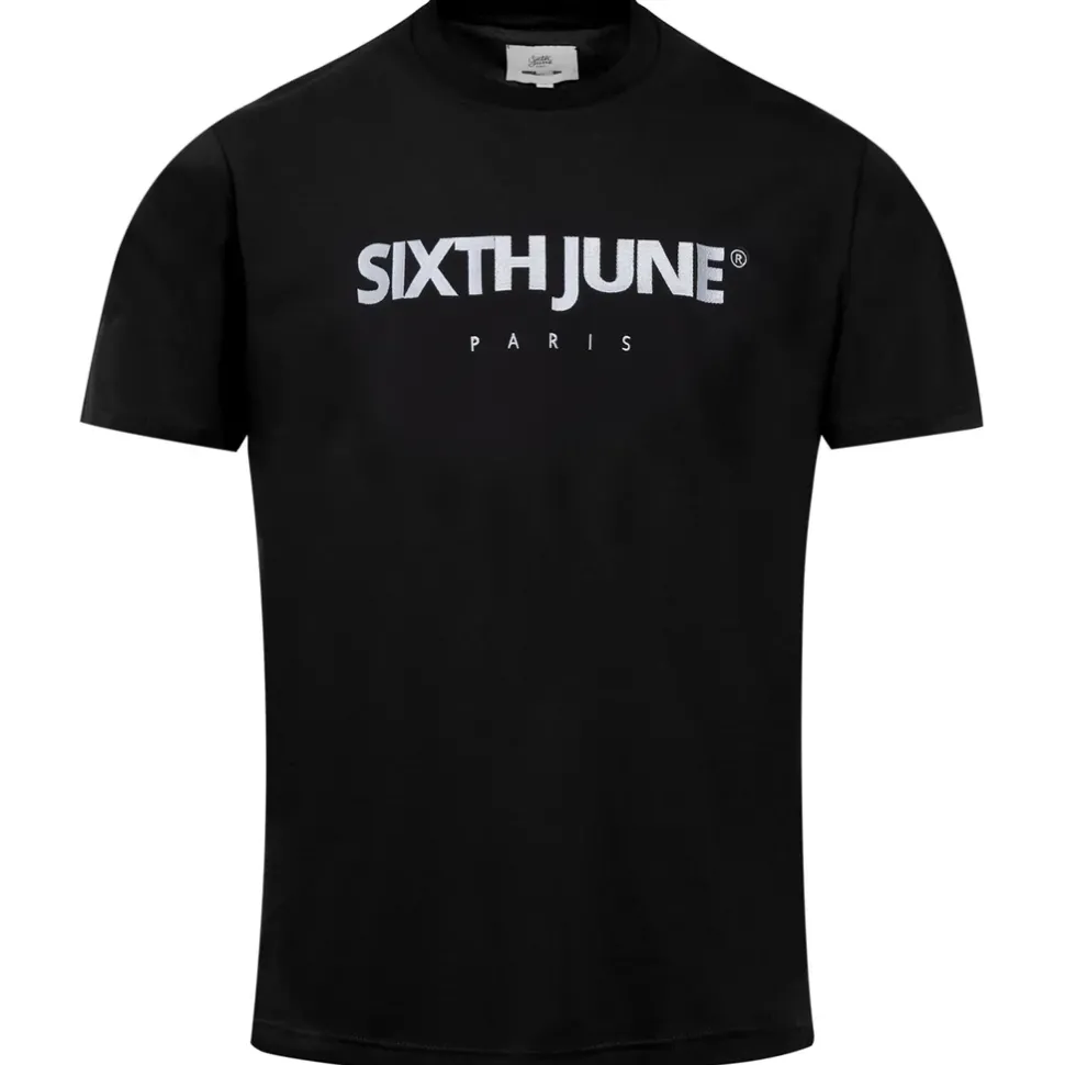 T-Shirt Broderie Logo Paris Noir