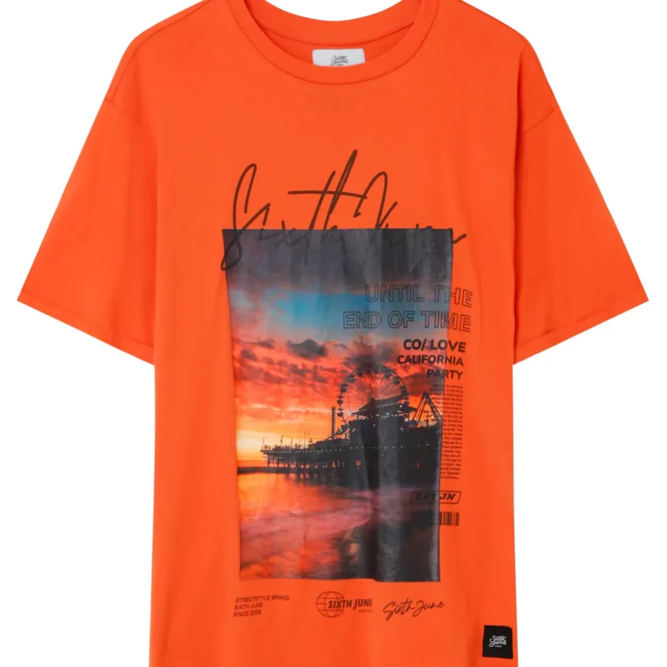 T-Shirt California Sunset Orange