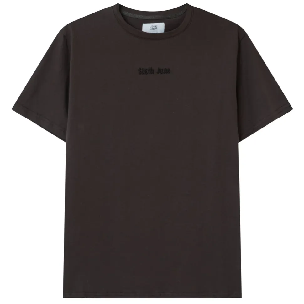 T-Shirt Citation Brode Gris Fonce