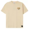 T-Shirt Coeur Brode Beige Clair