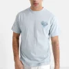 T-Shirt Coeur Brode Bleu Clair