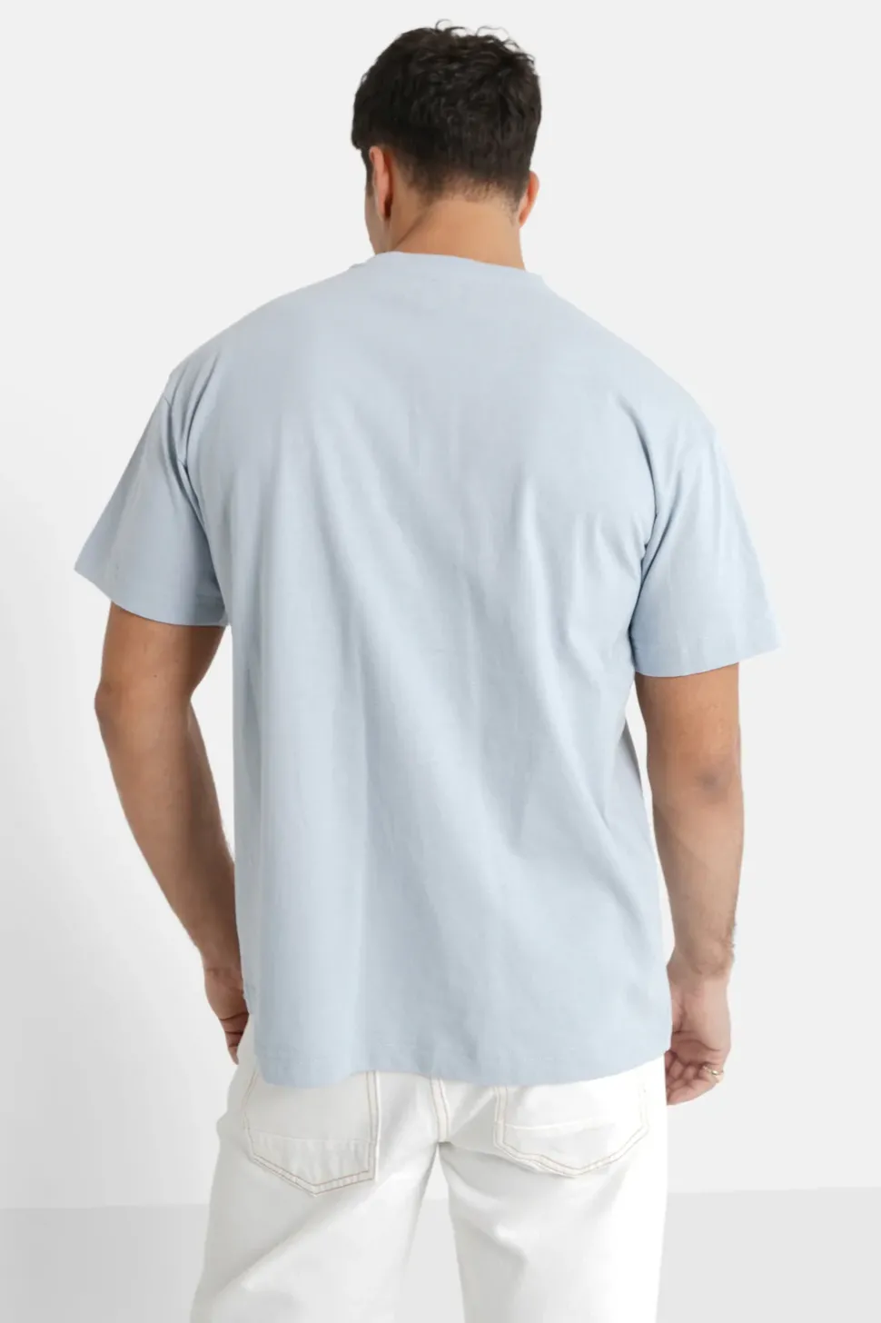 T-Shirt Coeur Brode Bleu Clair