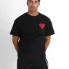 T-Shirt Coeur Brode Noir
