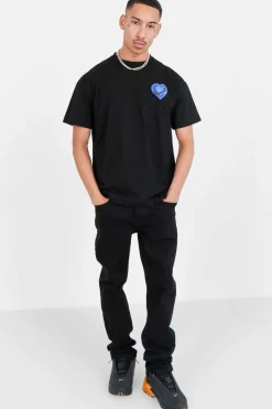 T-Shirt Coeur Brode Noir
