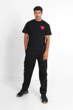T-Shirt Coeur Brode Noir