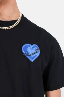 T-Shirt Coeur Brode Noir