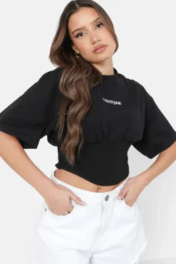 T-Shirt Corset Court Noir