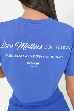 T-Shirt Court Brode Bleu Fonce