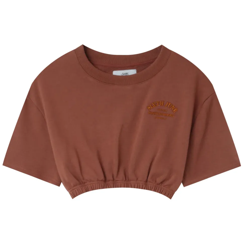 T-Shirt Court Elastique Marron