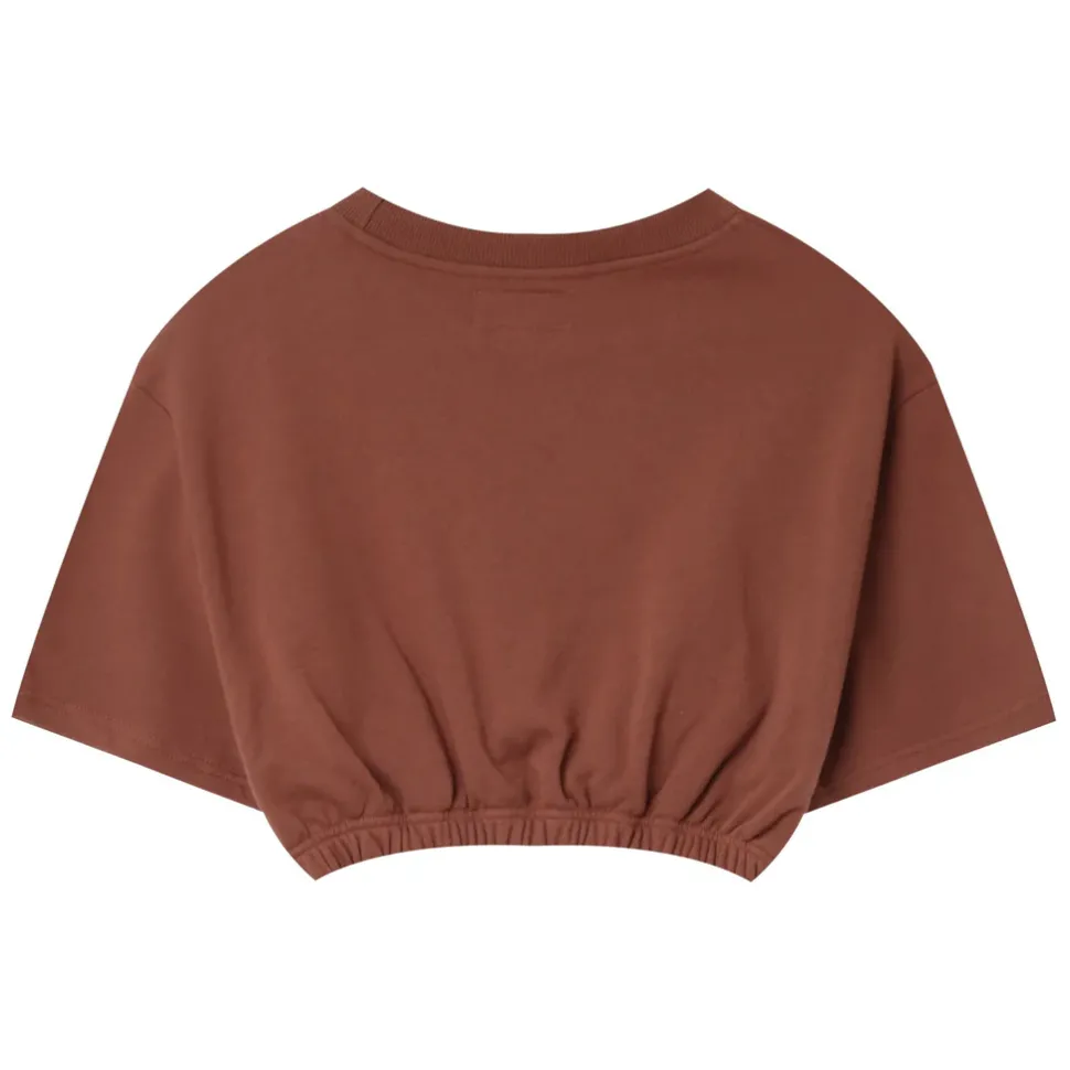 T-Shirt Court Elastique Marron