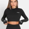 T-Shirt Court Satine Brode Noir