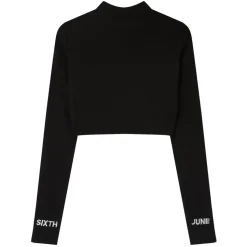 T-Shirt Court Satine Brode Noir