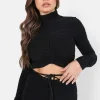 T-Shirt Court Texture Plisse Noir