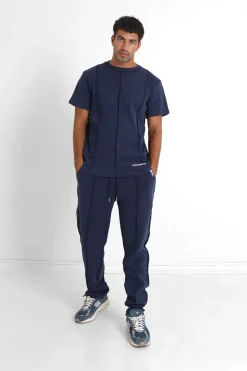 T-Shirt Coutures Exterieure Epais Bleu