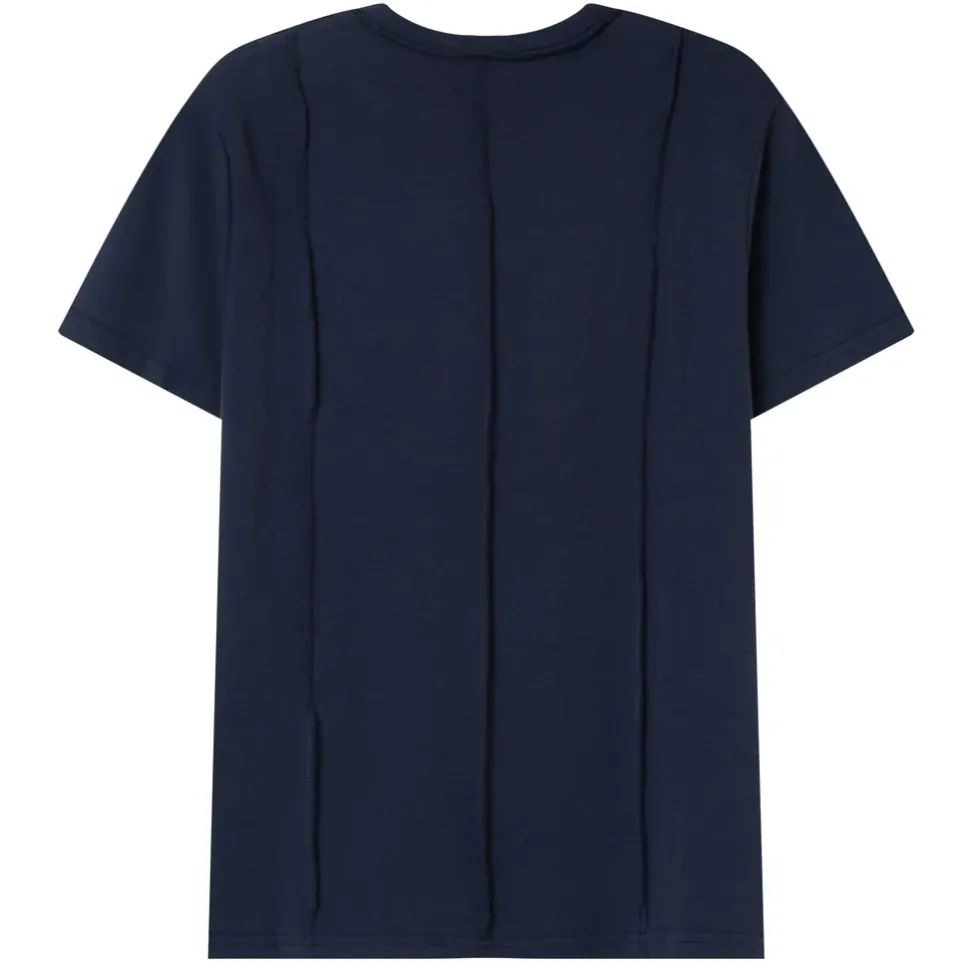 T-Shirt Coutures Exterieure Epais Bleu