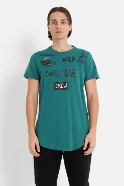 T-Shirt Crew Vert Fonce