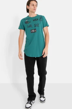 T-Shirt Crew Vert Fonce