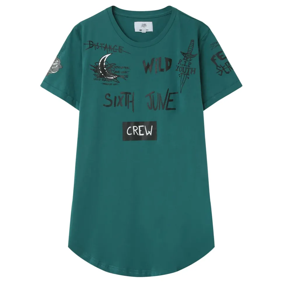 T-Shirt Crew Vert Fonce