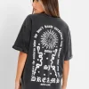 T-Shirt Dos Imprime Gris