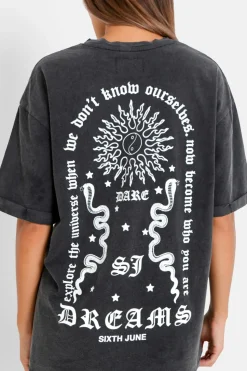 T-Shirt Dos Imprime Gris