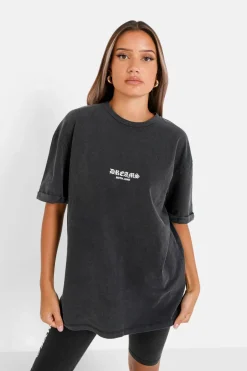 T-Shirt Dos Imprime Gris