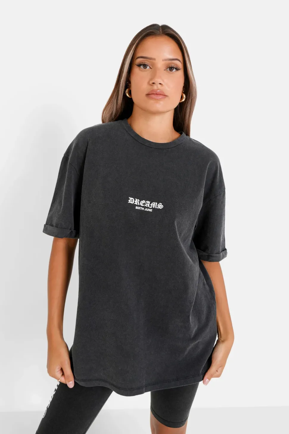 T-Shirt Dos Imprime Gris