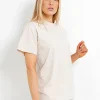 T-Shirt Double Logo Beige Clair