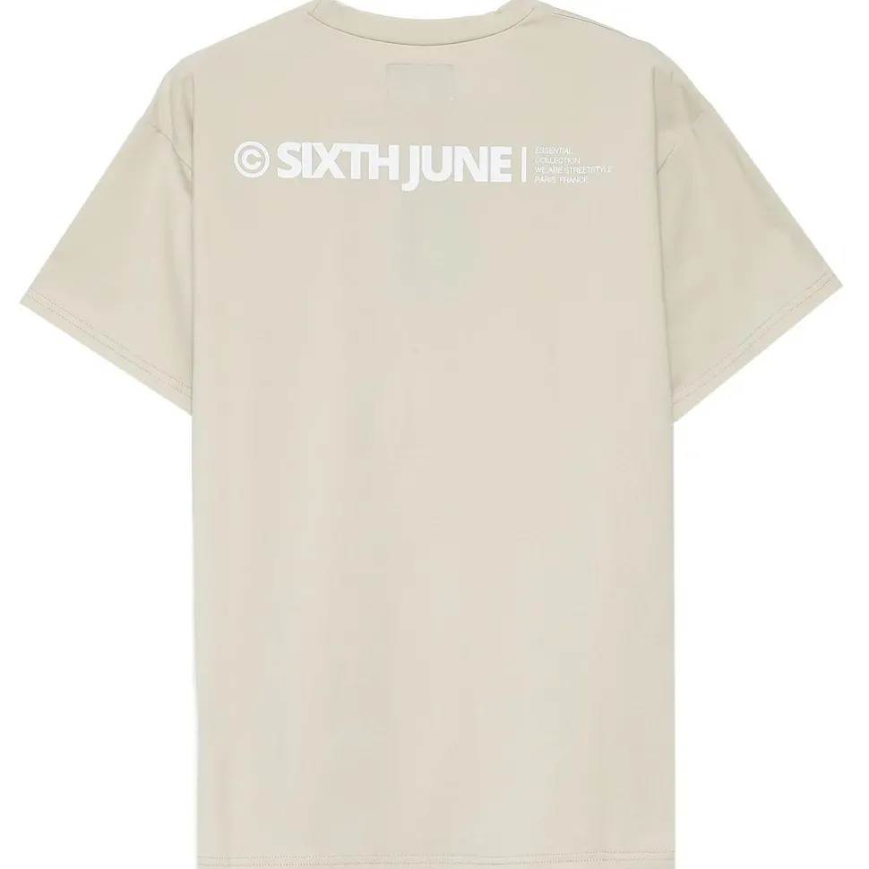 T-Shirt Double Logo Beige Clair