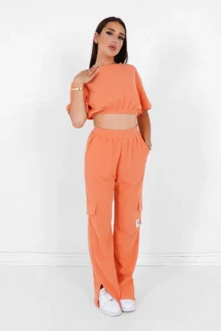 T-Shirt Elastique Gaufre Orange