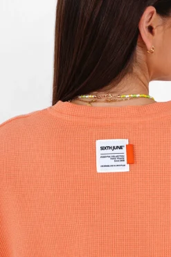 T-Shirt Elastique Gaufre Orange