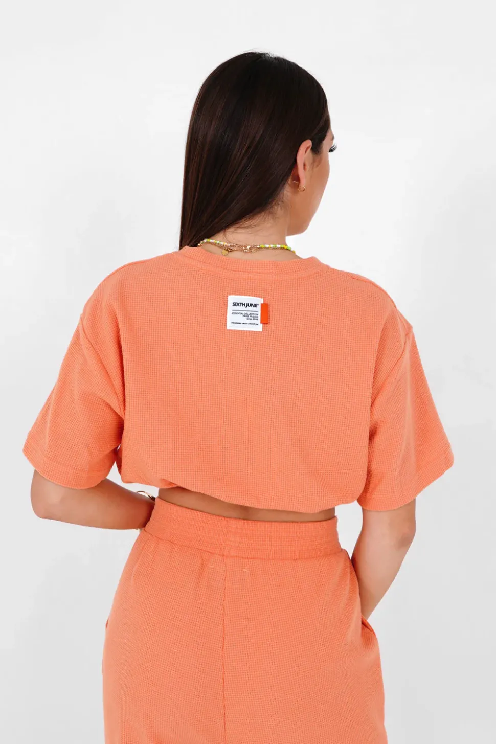 T-Shirt Elastique Gaufre Orange