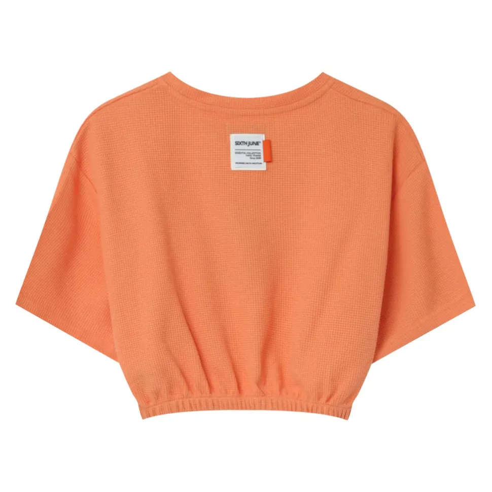 T-Shirt Elastique Gaufre Orange