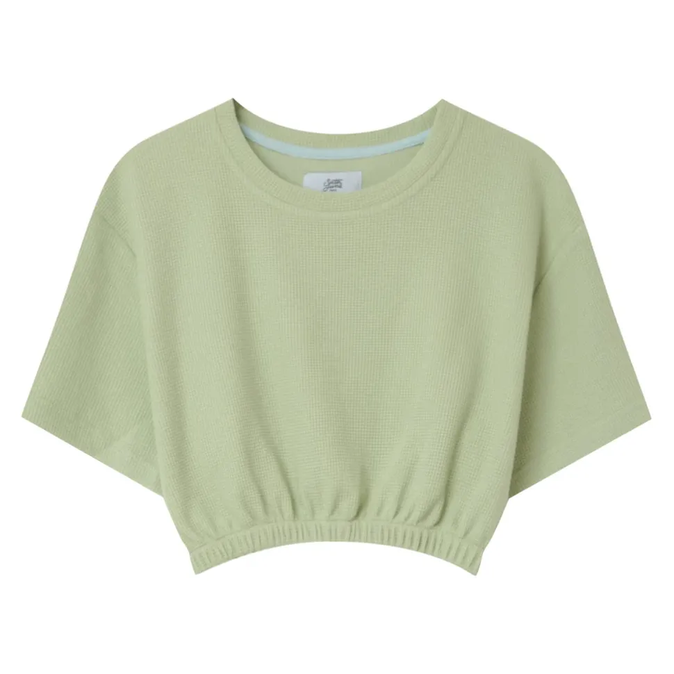 T-Shirt Elastique Gaufre Vert Clair