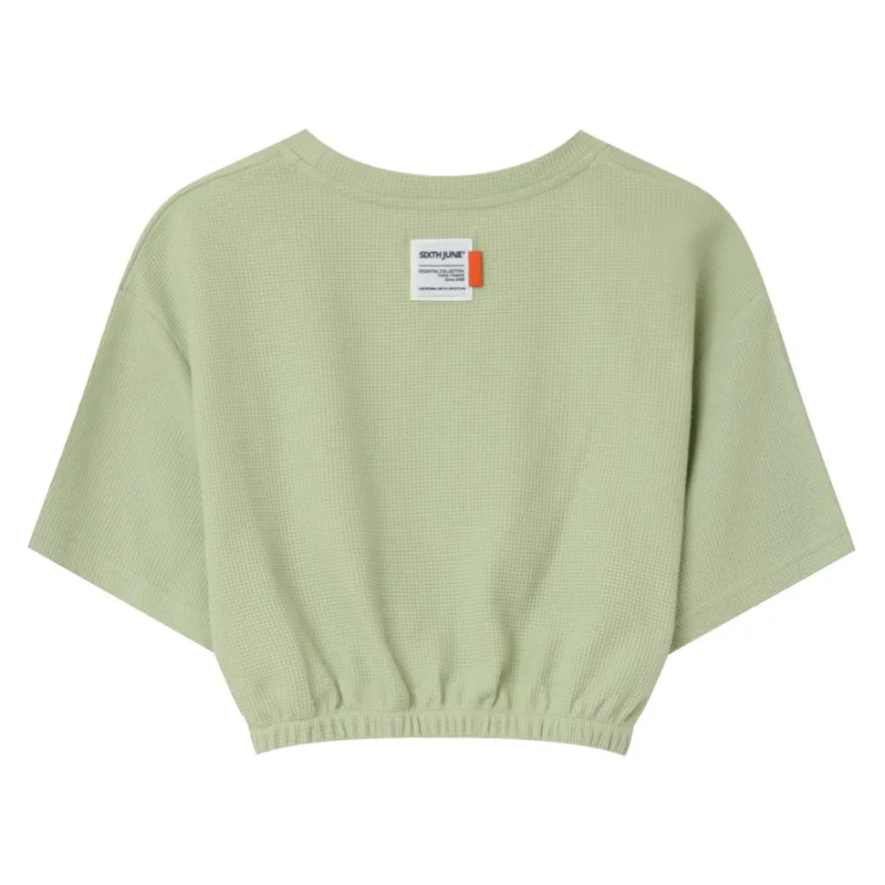 T-Shirt Elastique Gaufre Vert Clair