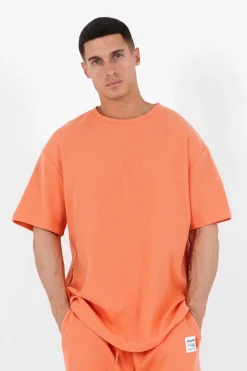 T-Shirt Gaufre Oversize Orange