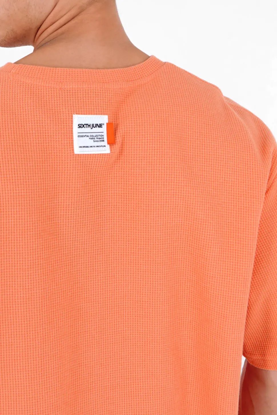 T-Shirt Gaufre Oversize Orange