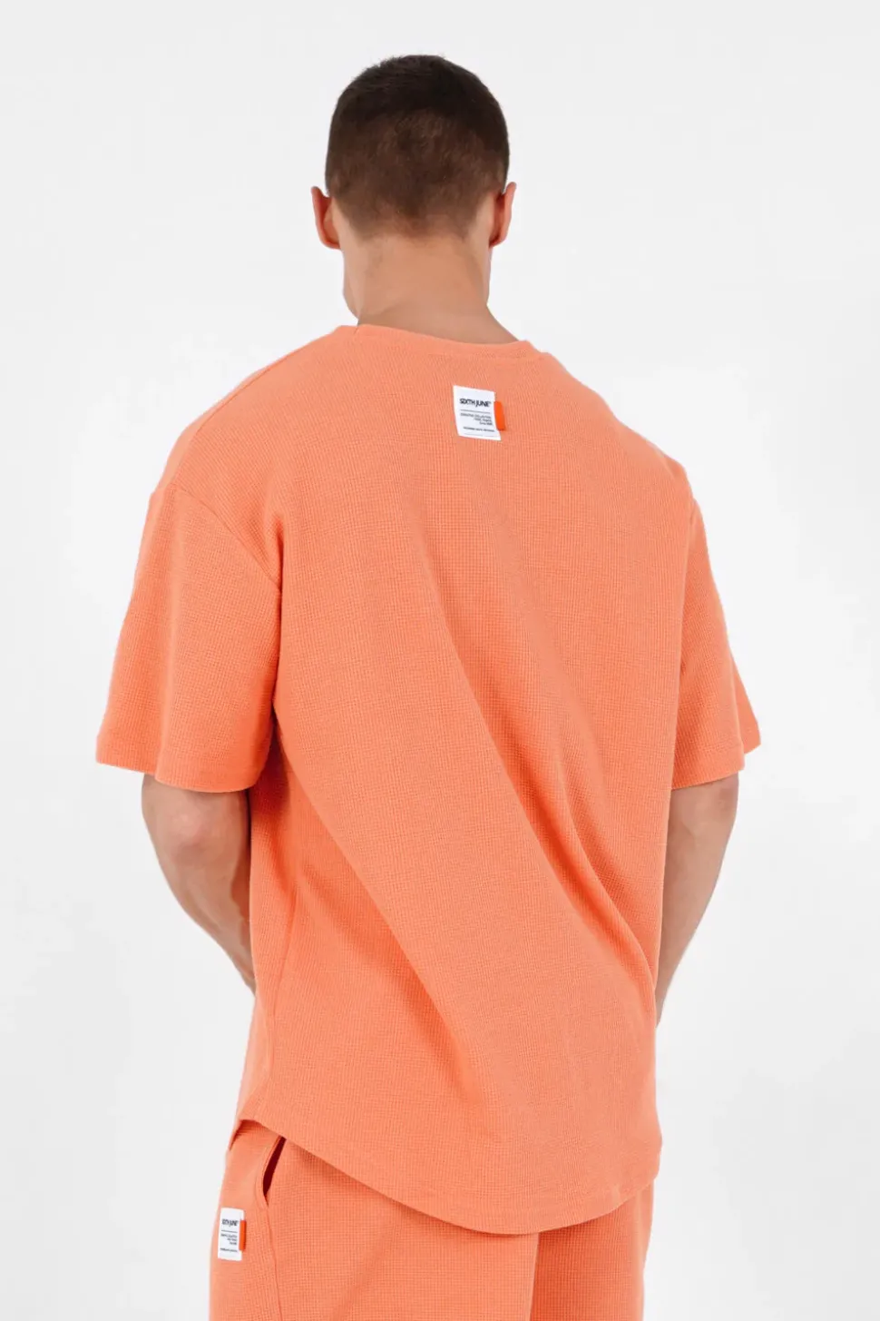 T-Shirt Gaufre Oversize Orange