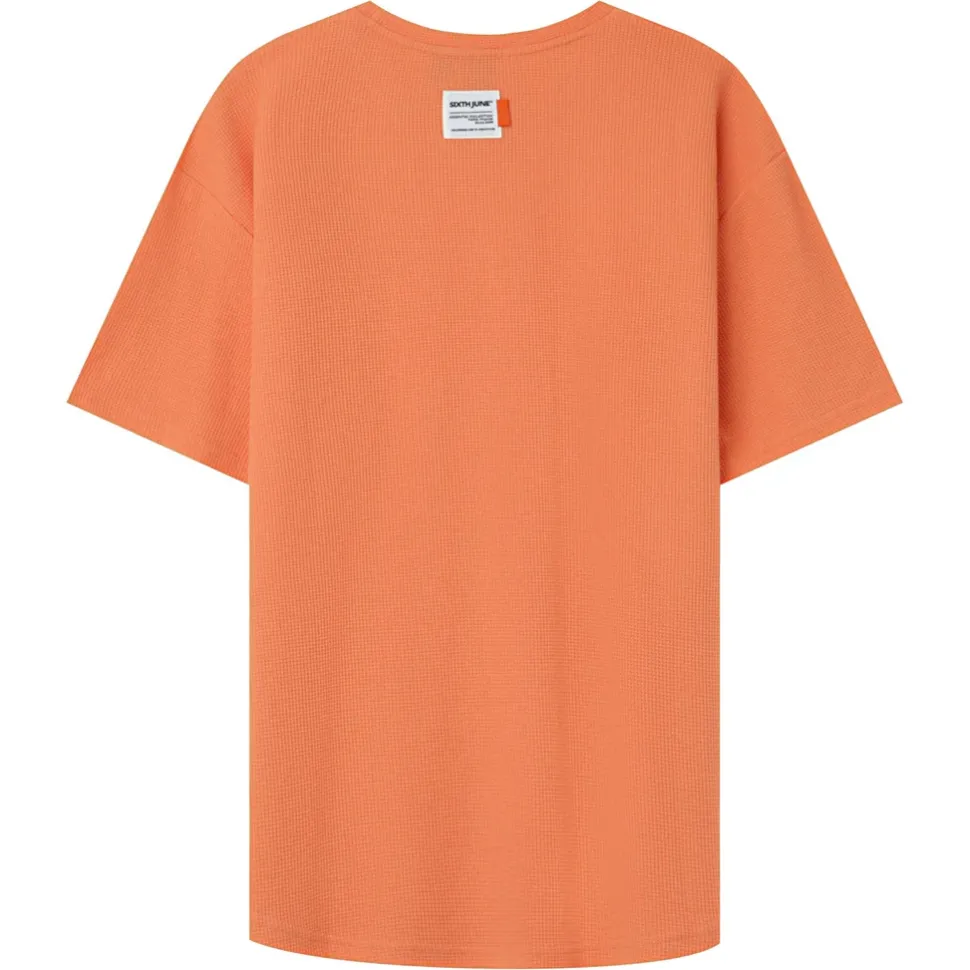 T-Shirt Gaufre Oversize Orange