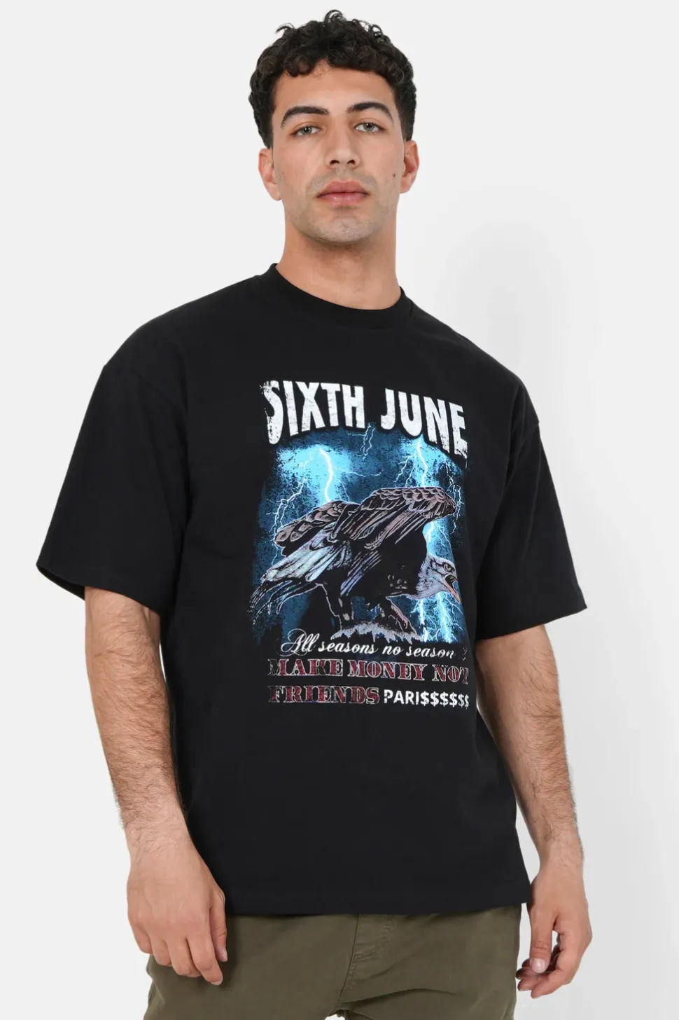 T-Shirt Imprime Aigle Noir