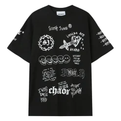 T-Shirt Inscription Gothique Noir