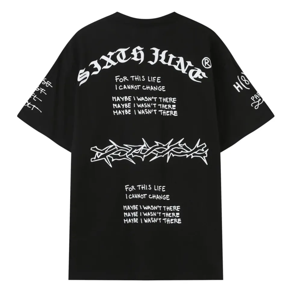 T-Shirt Inscription Gothique Noir