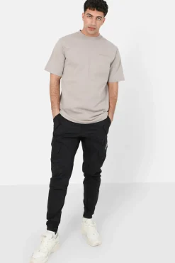T-Shirt Logo Brode Beige Fonce
